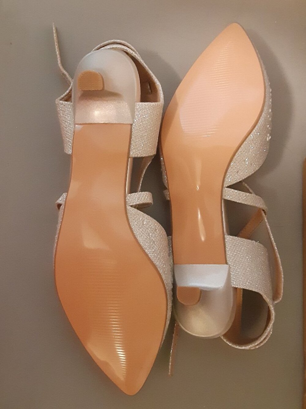 Sparkly Sparkling Shoes in Silvery Gray Sling-Back Shoe Sandals * New * 10 - Picture 3 of 10